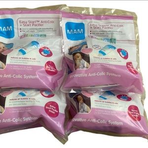 MAM Innovative Anti Colic Baby bottle + Pacifier System  (x4).